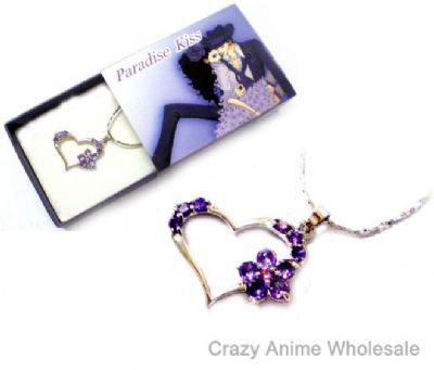 Paradise kiss heart style necklace(purple)