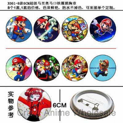 super mario anime brooch