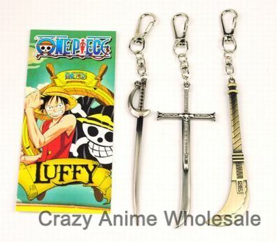 one piece anime keychain set