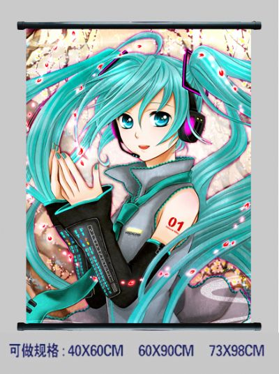 miku.hatsune anime wallscroll