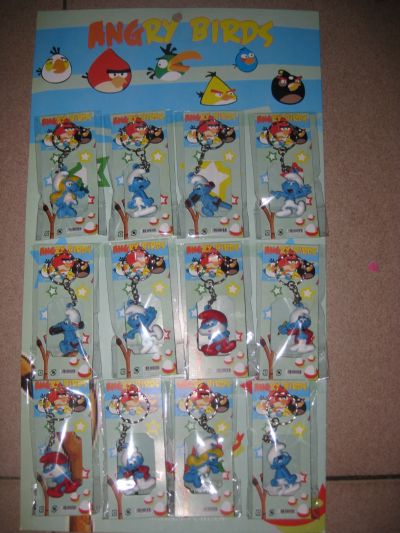 smurfs anime keychain set