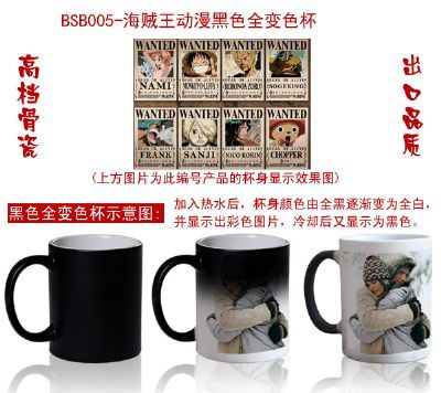 One piece anime hot and cold color cup