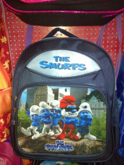 smurfs anime bag