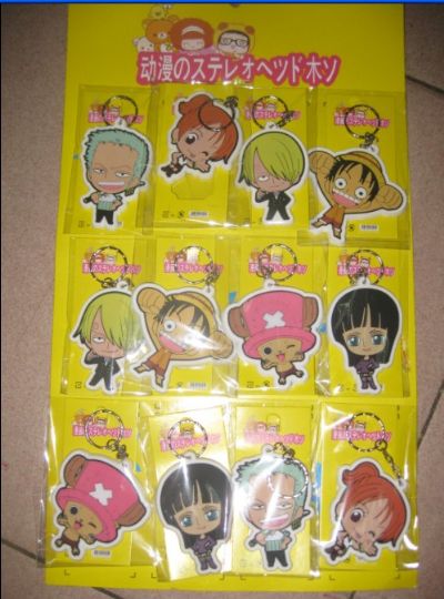 one piece anime keychain set