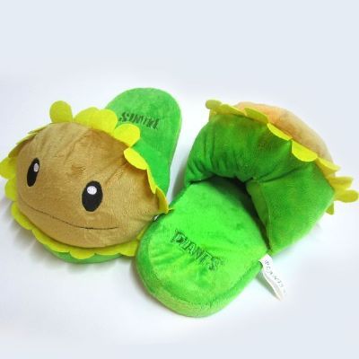 plants vs zombies anime plush slipper