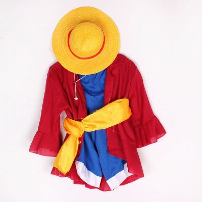 One Piece Luffy Cosplay Dress and Hat set