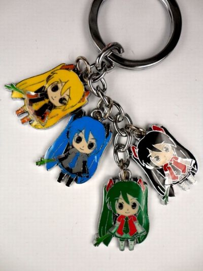 Vocaloid Miku 4 Pendant Colourful Key Chain