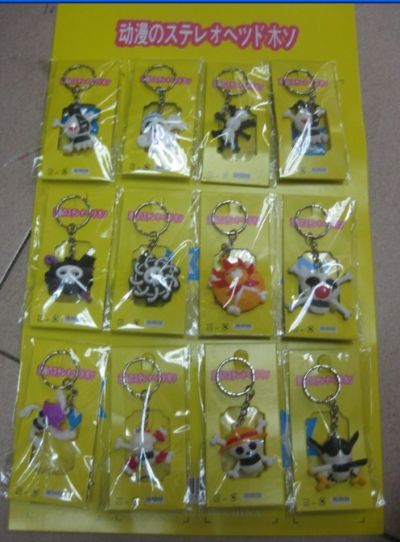 one piece anime keychain set