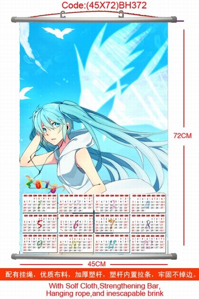 Vocaloid Miku Calendar Wall Scroll