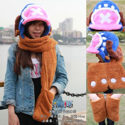 One Piece Chopper Plush Hat Scarf