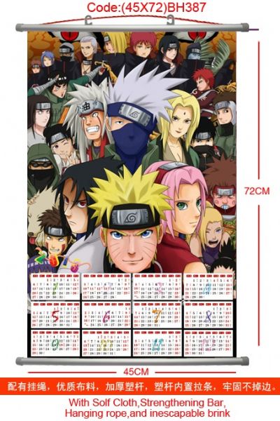 naruto 2013 calendar anime wallscroll