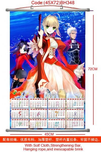 Fate stay night 2013 calendar anime wallscroll