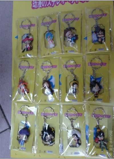 one piece anime keychain set