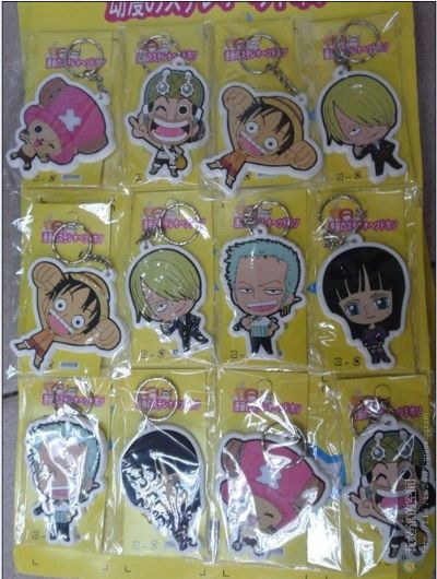 one piece anime keychain set