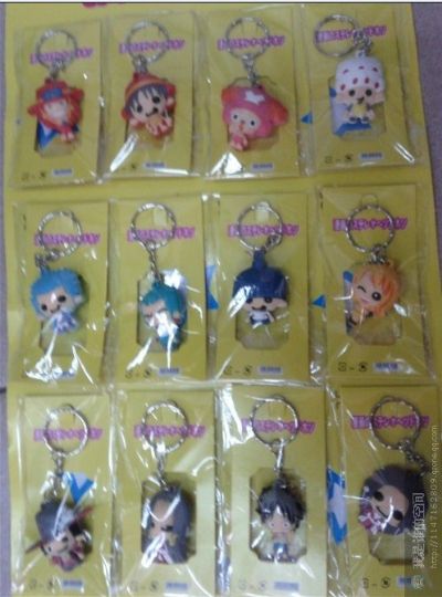 one piece anime keychain set