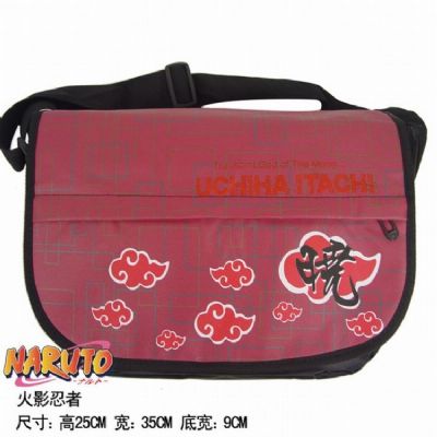 Naruto Red Cloud Waterproof Nylon Satchel