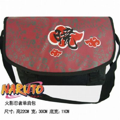Naruto Red Cloud Waterproof Nylon Satchel