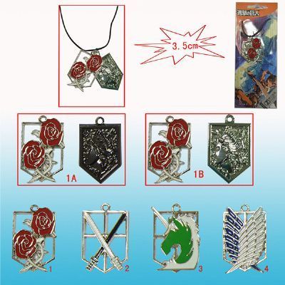 attack on titan anime necklace
