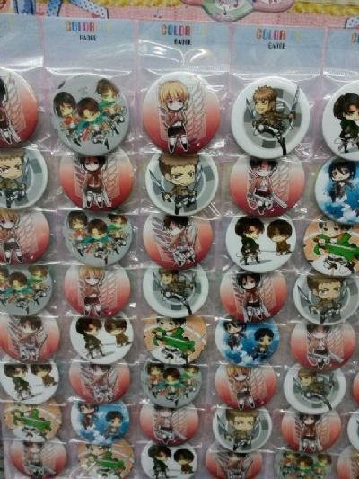attack on titan anime brooch set