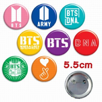 BTS BT21 a set of 8 Tinplate Badge Brooch