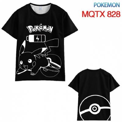 Pokemon Black and white line draft Short sleeve T-