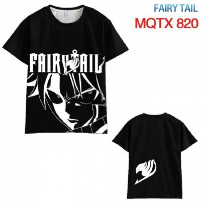 Fairy tail Black and white line draft Short sleeve