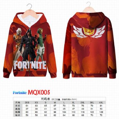 Fortnite Full color zipper hooded Patch pocket Coa