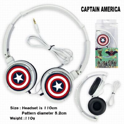 Captain America Headset Head-mounted Earphone Head