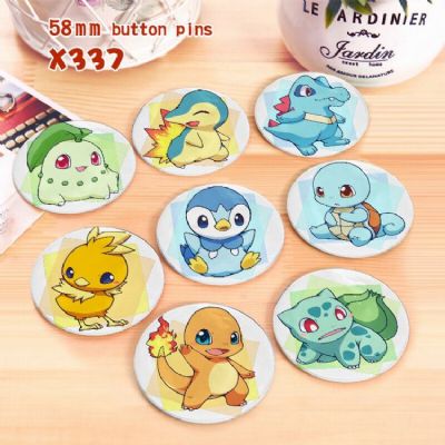 Pokemon a set of 8 models Tinplate coated badge