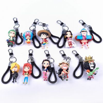 One Piece a set of 10 Character cartoon anime keyc