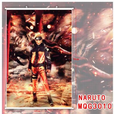 Naruto White Plastic rod Cloth painting Wall Scrol