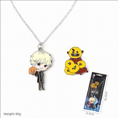 BTS BT21 Necklace Pendant + Brooch 