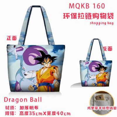 Dragon Ball Full color green zipper shopping bag s