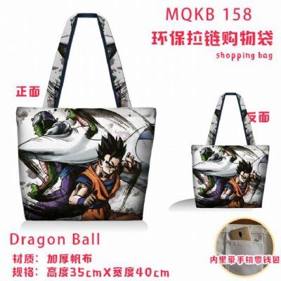 Dragon Ball Full color green zipper shopping bag s