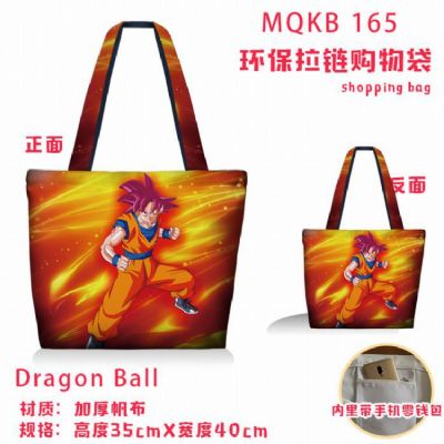 Dragon Ball Full color green zipper shopping bag s