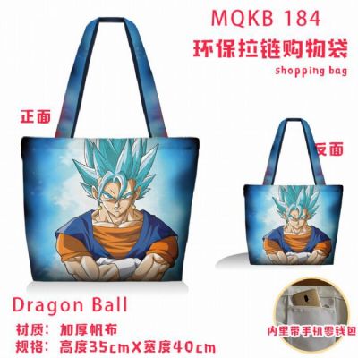 Dragon Ball Full color green zipper shopping bag s