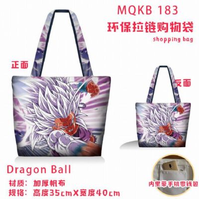 Dragon Ball Full color green zipper shopping bag s