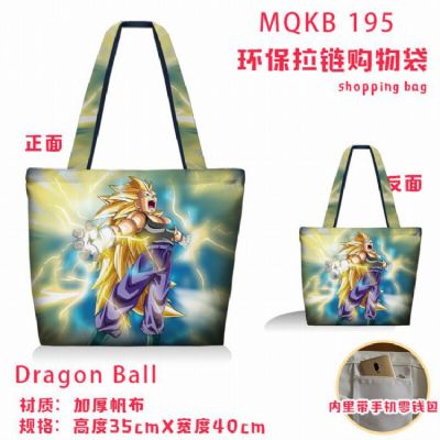 Dragon Ball Full color green zipper shopping bag s