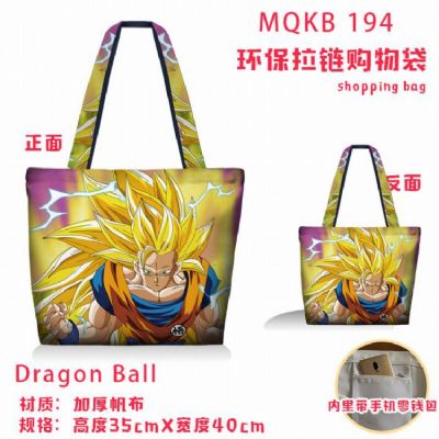 Dragon Ball Full color green zipper shopping bag s