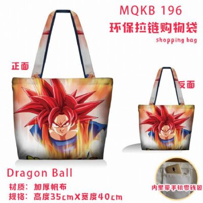 Dragon Ball Full color green zipper shopping bag s