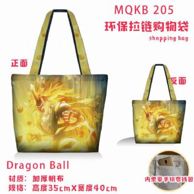 Dragon Ball Full color green zipper shopping bag s