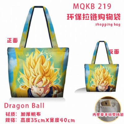 Dragon Ball Full color green zipper shopping bag s