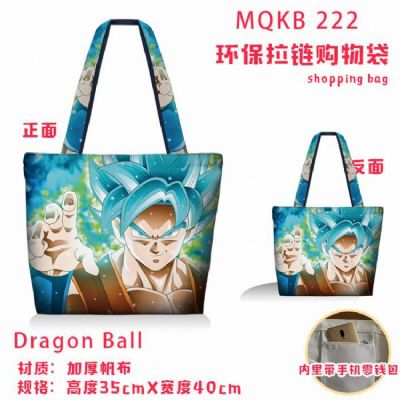 Dragon Ball Full color green zipper shopping bag s