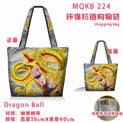 Dragon Ball Full color green zipper shopping bag s