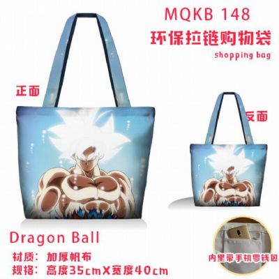 Dragon Ball Full color green zipper shopping bag s