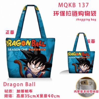 Dragon Ball Full color green zipper shopping bag s