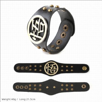 DRAGON BALL Punk Leather bracelet hand strap 21.5C