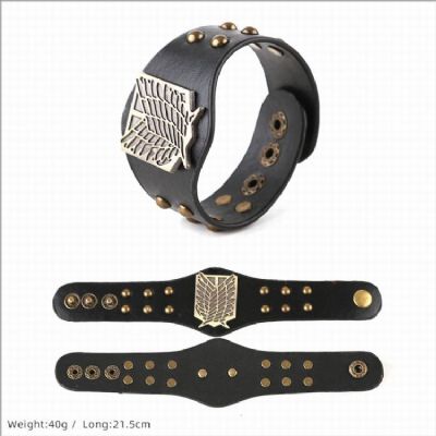 Shingeki no Kyojin Punk Leather bracelet hand stra