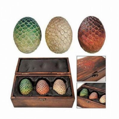 Game of Thrones Dragon egg Wooden box Figure Decor