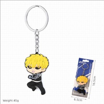 One Punch Man Double-sided soft rubber Keychain pe